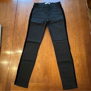 Madewell Tuxedo Stripe High-Rise Skinny Black Jeans size 25